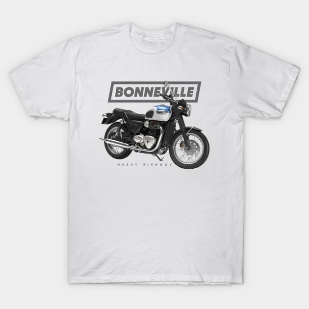 Triumph Bonneville T100 17 blue, sal T-Shirt by MessyHighway